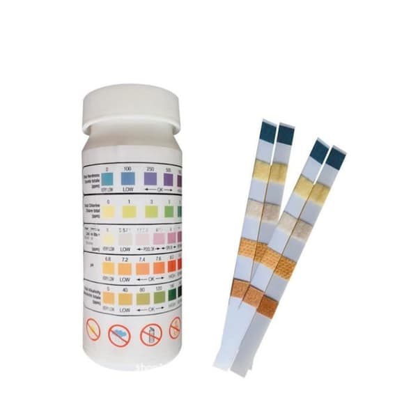 5-i-1 Vattenkvalitetsteststickor - VVIKIZY - 50 Tester - pH, Klor, Alkalinitet, Hårdhet