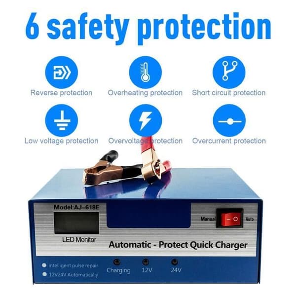 ONEVER Billaddare - 12V/24V - Smart - 10A - Universal