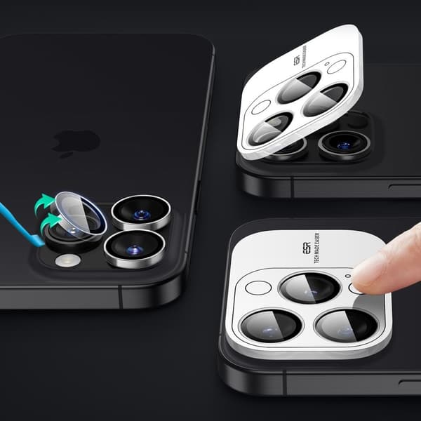 ESR Yhteensopiva iPhone 16 Pro / 16 Pro Max Linssisuoja Armorite Läpinäkyvä 80