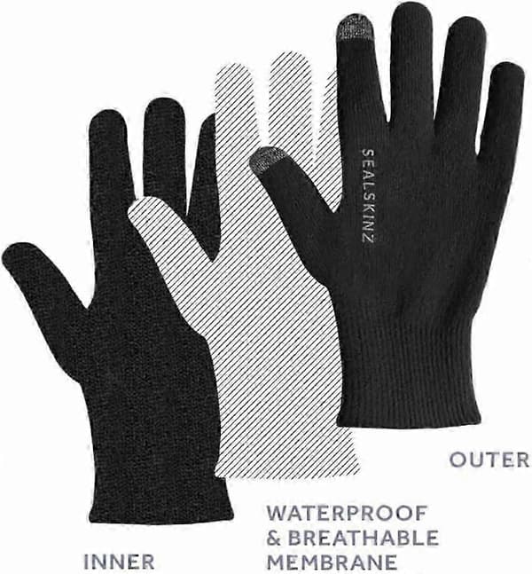 Anmer Allväders Ultra Grip Stickad Handske Svart Unisex Medium