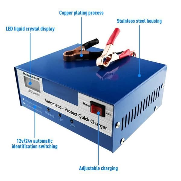 ONEVER Billaddare - 12V/24V - Smart - 10A - Universal