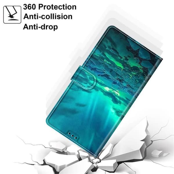 Fodral till Oppo A16 6.52\" Aurora Grön Läder Plånboksfodral DKCHD1
