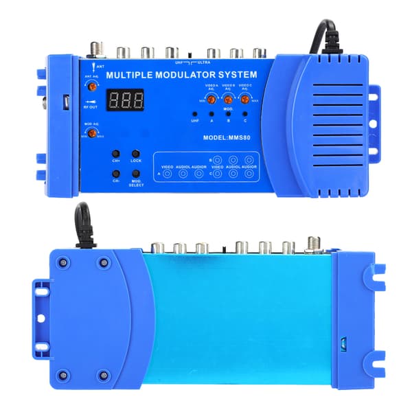 MMS80 Hjemmemodulator Aluminiumlegering Multipel Modulationssystem UHF EU-stik 100-240V