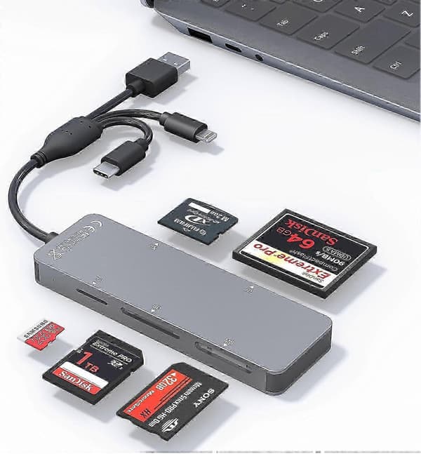 Memory Stick pro Duo-adapter for iPhone - 5 i 1 SD/TF/CF/MS/XD-kortleser