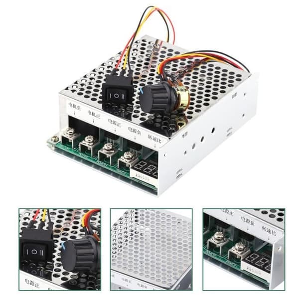 DC motorhastighetsregulator med reverserende retning og digitalt display, 10V-55V 60A