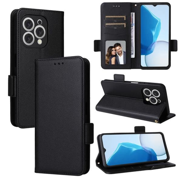Telefonfodral - Doogee - N55 Plus - PU-läder - Stötsäkert - Svart