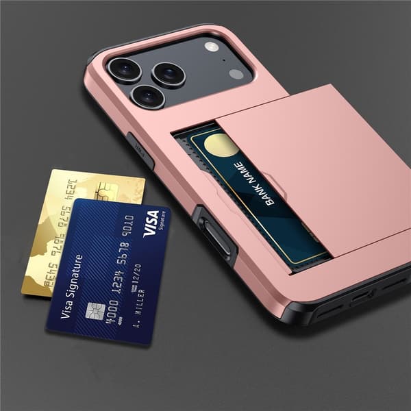 iPhone 17 Pro Hybridikuori Korttitaskulla Harmaa 46
