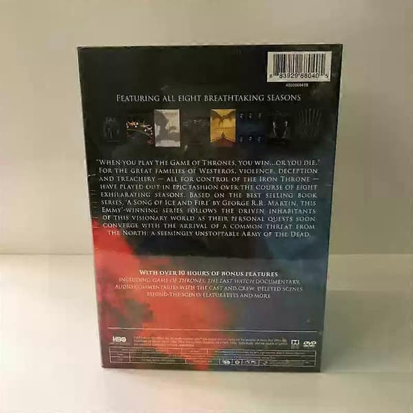 Game of Thrones: Den Komplette Serie Sæson 1-8 DVD-samling, 38-disc sæt med bonusfunktioner Engelsk version