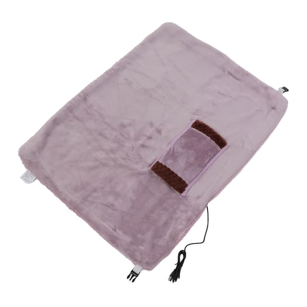 USB Heated Flannel Blanket 5V Low Voltage Safe Multifunctional Home Office Warm Shawl Rose Red