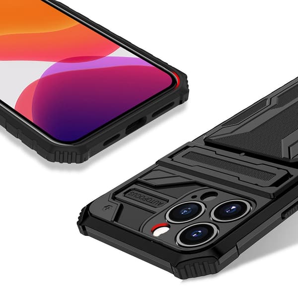 iPhone 14 Pro - Professional Case with HIDDEN Card Holder Svart