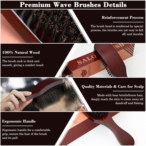 Hårbørste - GAROSA - Wave Brush - Vildsvinebørster - Medium fast - Ergonomisk