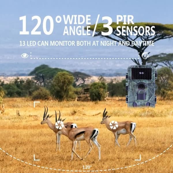 Åtelkamera - QINGQUE - PR1600 - 60MP - 4K - Rörelsedetektering - WiFi
