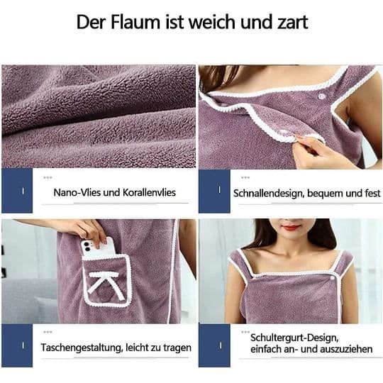 Badhandduksklänning - Noname - Korallfleece - 80x135CM - Lila - Chic elegans