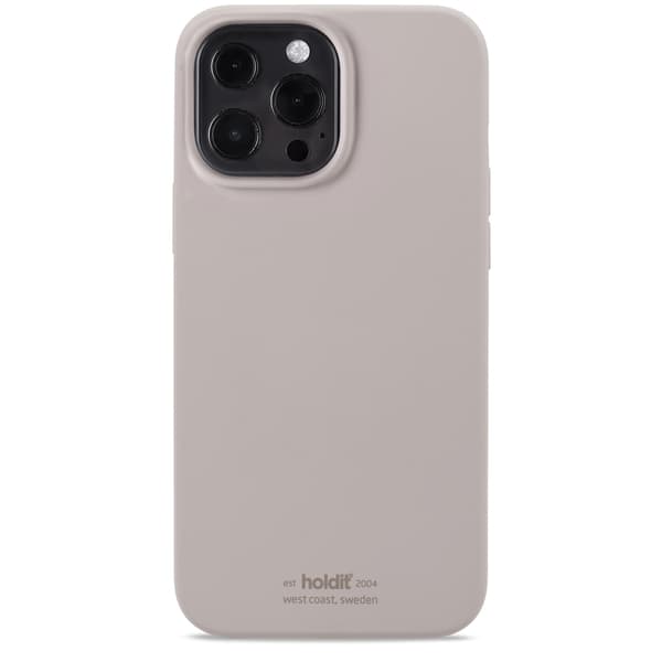 holdit iPhone 13 Pro Max - Mobildeksel Silikon - Taupe Mullvadsgrå Silikon