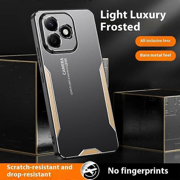 For Honor 400 Lite 5G Telefondeksel Aluminiumlegering TPU PC Bakdeksel Silver Silver