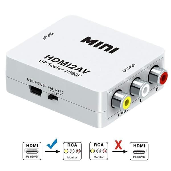HDMI til RCA-adapter - ALPEXE - HDMI2AV - Videokonverter - 1080p - Plug and Play