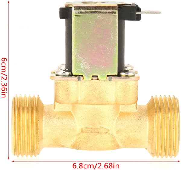 DC 12V 3/4 tommer normalt lukket elektrisk messing magnetventil, vannavstengningsventil 0,02mpa~0,8mpa for vannkontroll