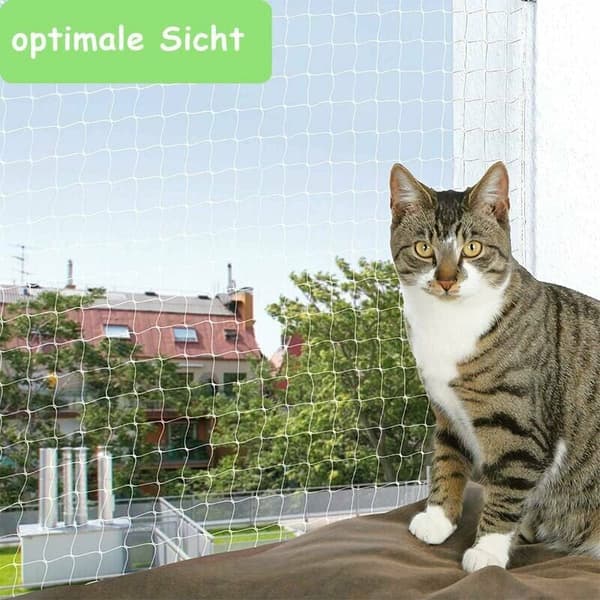 Cat net without drilling Transparent cat nets. Hooks, pins, complete rope and mounting instructions included (8 x 3 m)