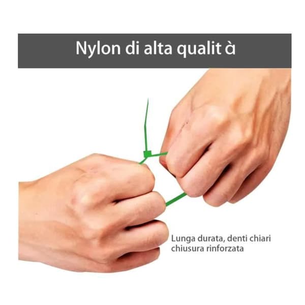 Kabelbindere - Pakke med 100 - Nylon - Grøn - Almindelig