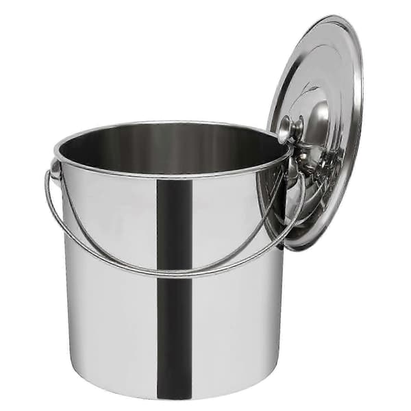 11L rostfri hink med lock och vattenslev