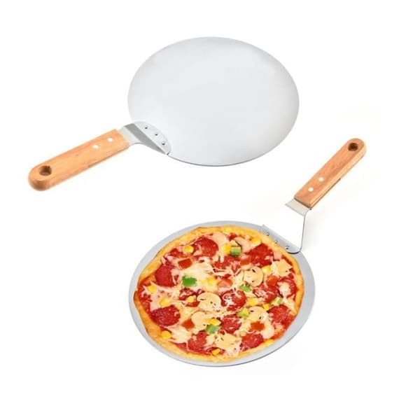 1 stk multifunksjonell rund pizzaspade i rustfritt stål for kake- og bakverksoppbevaring - skap - hylle