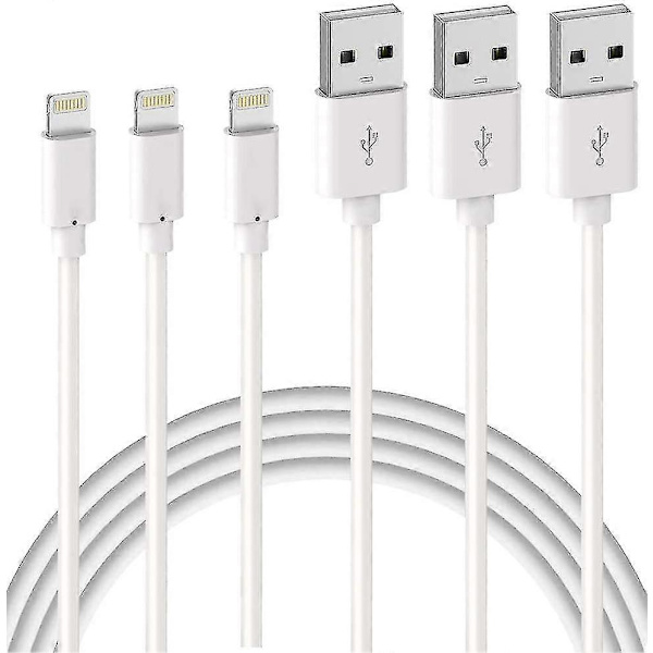 3-pack Iphone 2M Laddningskabel Mfi-Certifierad Lightning-kabel