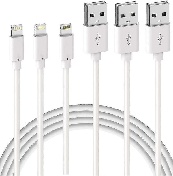 Pakke med 3 Iphone 2M opladerkabler Mfi-certificeret Lightning-kabel