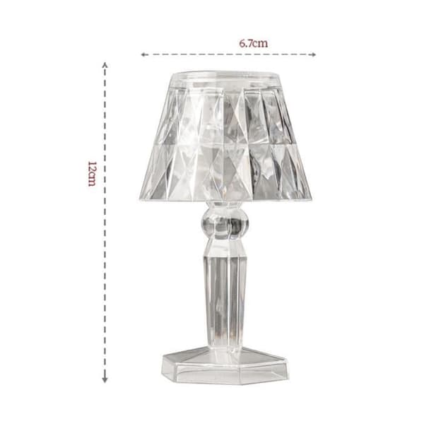 Bordlampe - Diamant - LED - Akrylkrystal - Varm gul - Multifunktionel