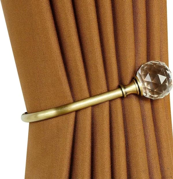 4 Pieces U-shaped Curtain Tiebacks with Clear Crystal Balls for Wall DXGHC