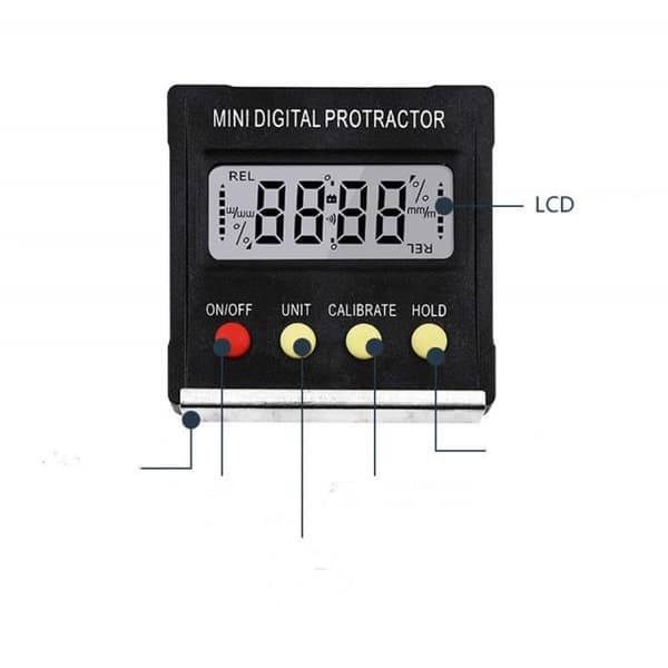 Mini digital vinkelmätare inklinometer vinkel 4 x 90° med magnetisk bas
