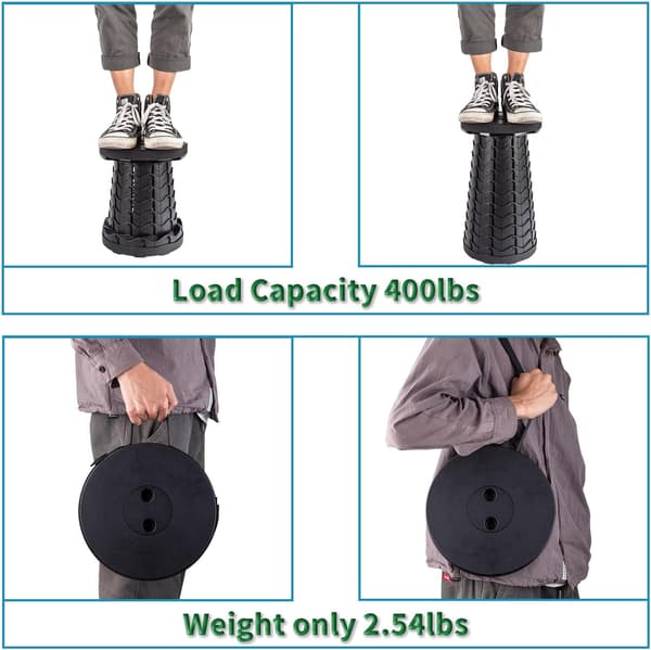 Foldable Stool 2-pack, Lightweight but Stronger with 180 kg Load Capacity, Improved P