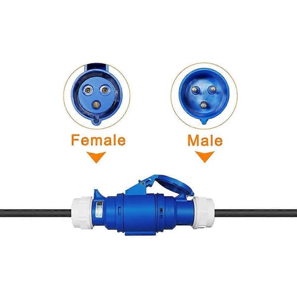 CEE Adapter Schuko Stik til CEE Stikdåse 230 V 32A Kompatibel med Camping og Autocamper