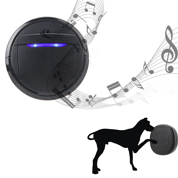 Wireless Waterproof Dog Doorbell with Touch Button 2 Transmitters 1 Receiver EU{hw}