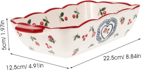 Small Ceramic Baking Dish with Handles, Heat Resistant, Multifunctional, Oven and Microwave Safe.
