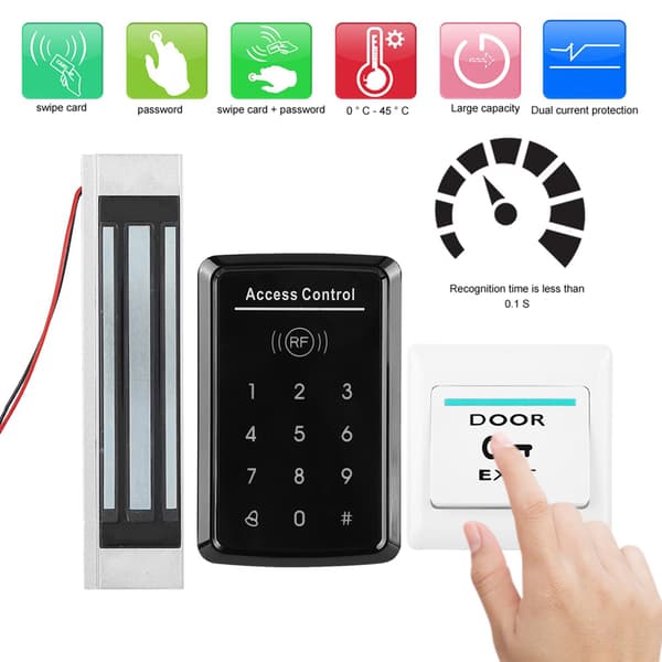 125KHz RFID Card Reader Password Access Control System 180KG Electromagnetic Lock