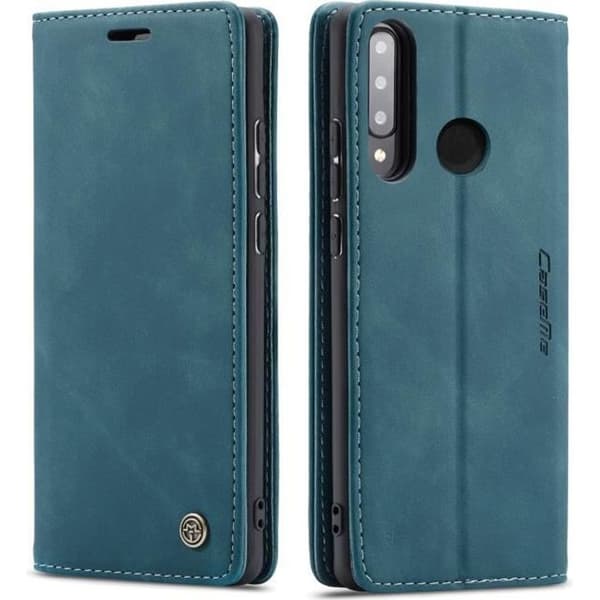 【SmartLegend】Huawei P30 Lite Bumperfodral Premium Läder Flip Plånboksfodral Blå