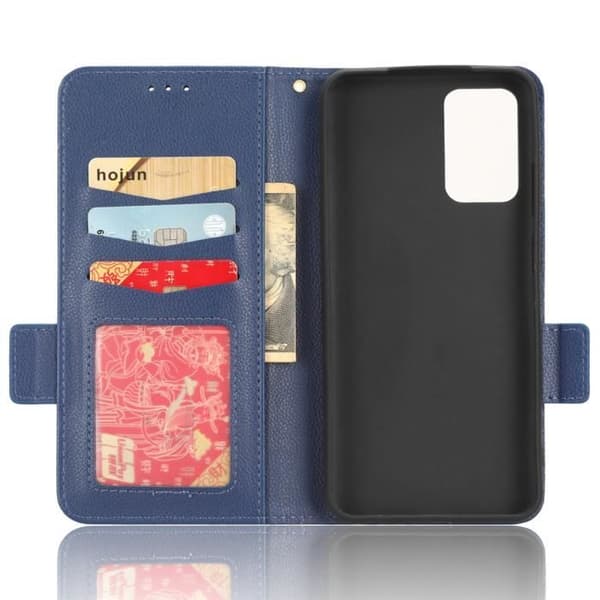 Telefondeksel - Blackview - A52 Pro - PU-skinnomslag - Full beskyttelse - Marineblå