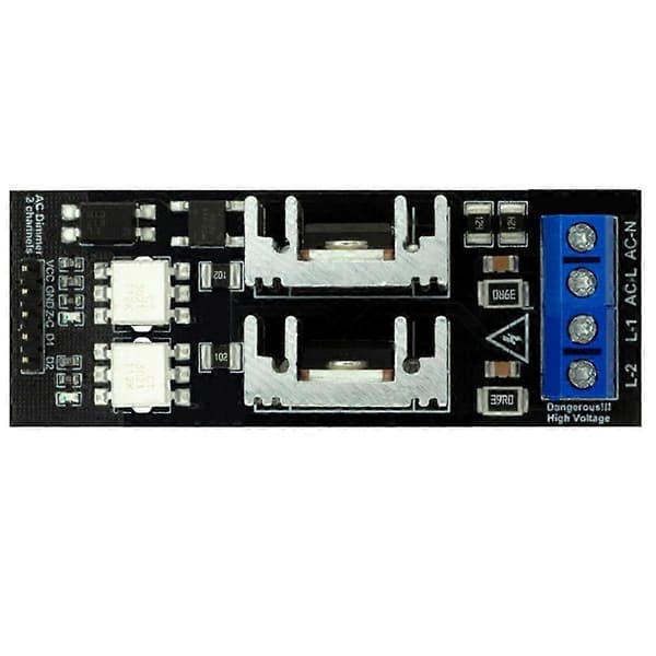 AC Lysdæmpermodul - 2 Kanaler, 3.3V/5V Logik, AC 50/60Hz, 220V/110V - Til Lamper