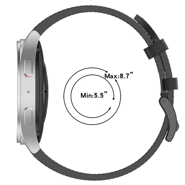 Genuine Leather Strap for Samsung Watch 4 5 6 7 Black Black 19