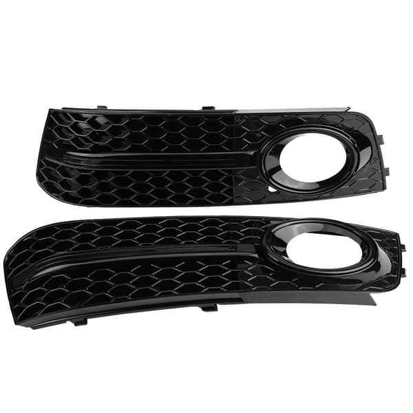 2 pcs for RS4 Style Gloss Black Front Bumper Fog Light Grilles for Audi A4 B8 2009-2012