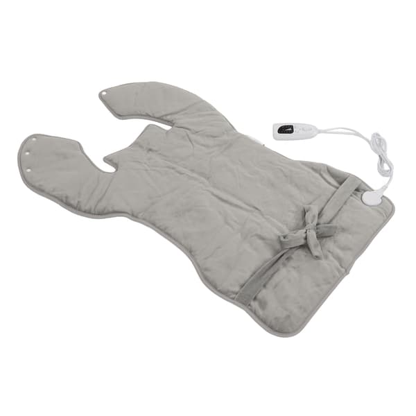 Back Heating Pad 6 Levels Temperature Adjustment Drapeable Electric Back Heating Pad Soft Plush Back Warmer Silver Grey -contact 220V