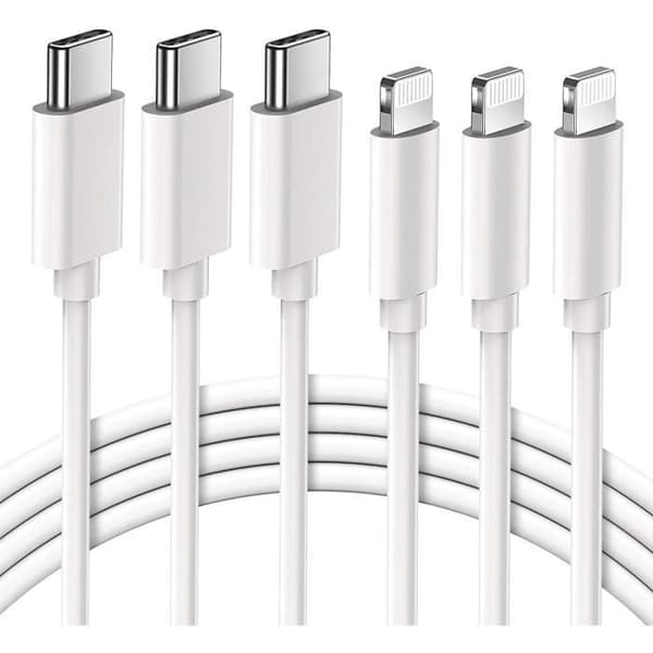 USB-C till Lightning-kabel - AUTHEMENT - 3-pack - MFi snabbladdning - 2M längd - Kompatibel med iPhone 12/13