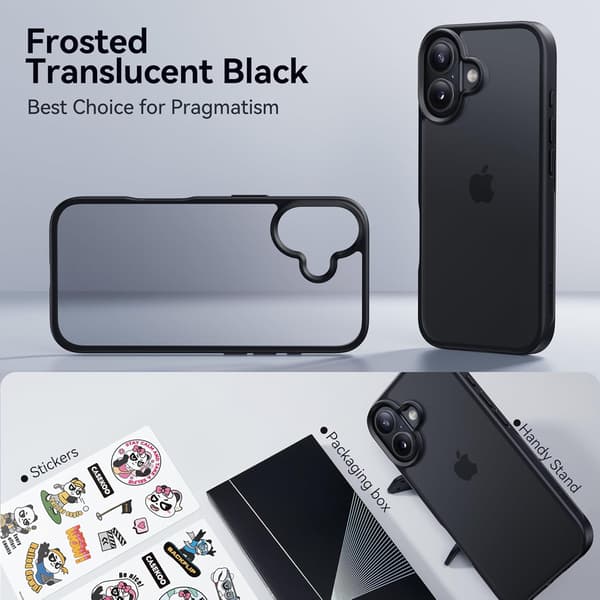 Compatible iPhone 17 Case Matte Finish Protective Mobile Phone Case Anti-Fingerprint Thin Slim Hard Case - Black size