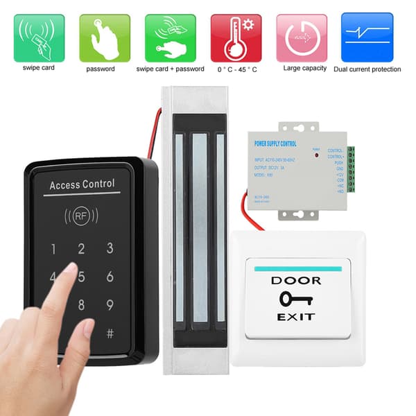 125KHz RFID Card Reader Password Access Control System 180KG Electromagnetic Lock