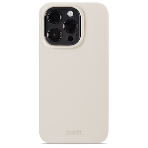 holdit iPhone 14 Pro Deksel Silikon Lys Beige Silikon