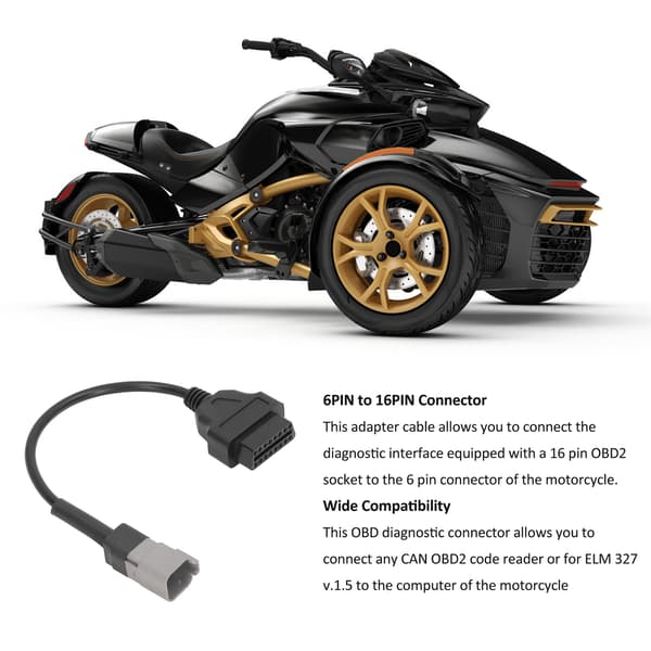 6-bens til 16-bens diagnostisk kabeladapter til Can Am Moto ATV UTV Motorcykel