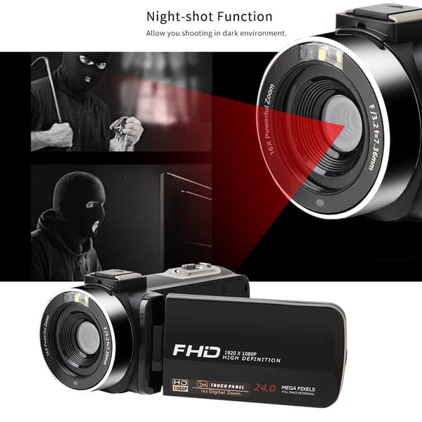 3,0 tommer HD 1080P 24 MP digitalkamera (standard)
