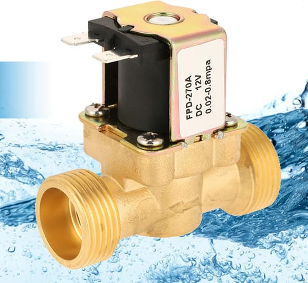 DC 12V 3/4 tommer normalt lukket elektrisk messing-magnetventil, vandafspærringsventil 0,02mpa~0,8mpa til vandkontrol