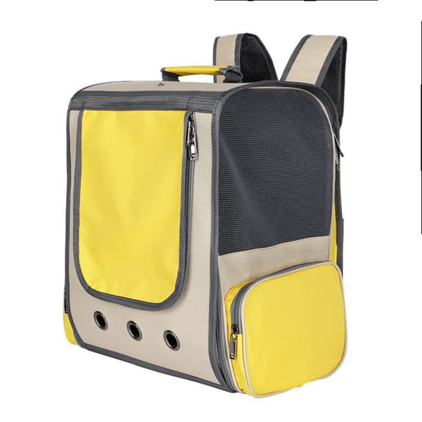 Breathable Pet Backpack Lightweight Stylish Cute Cat Dog Puppy Yellow Canvas