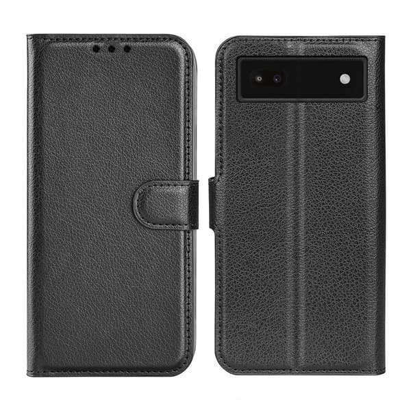 Google Pixel 6A Pungcover med Stativ - Sort 110 PU Leather